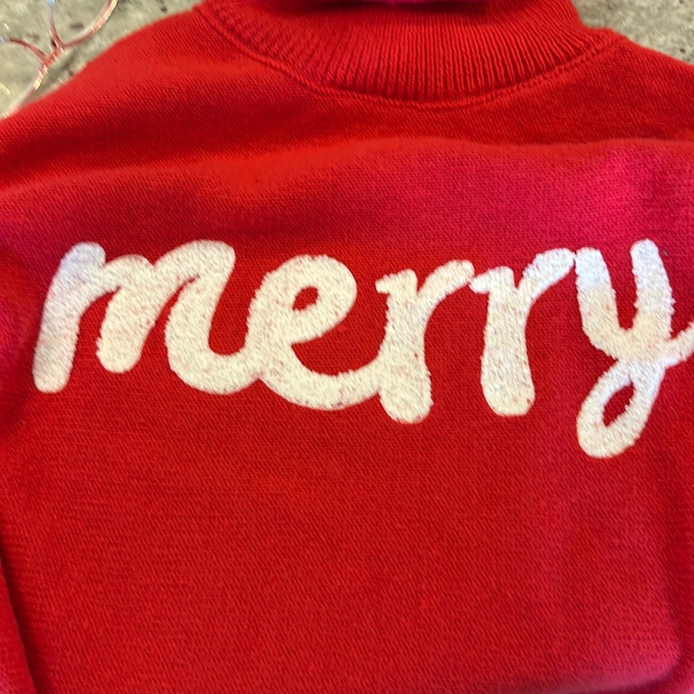 4 red Merry Turtle neck sweaters